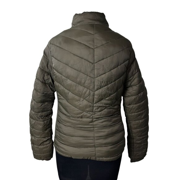 YMI Collection Olive Green Womens Puffer Jacket With Zipper Closure & Fleece Lin - Picture 3 of 12